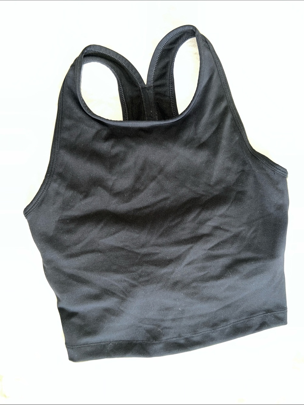 Black Racerback Crop Tank Top